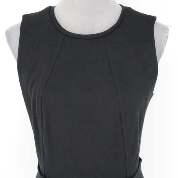 Loft Dress Womens 6 Black Ponte Knit Stretch Sheath Sleeveless Back Zip New - Picture 15 of 15